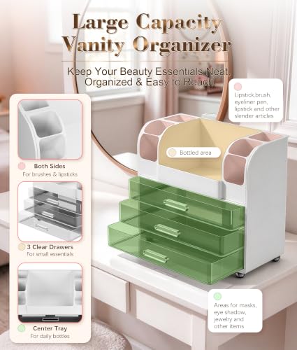 White Large Capacity with 3 Clear Drawers