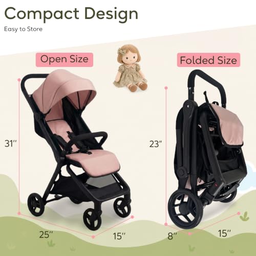 Folding Doll Stroller with Canopy