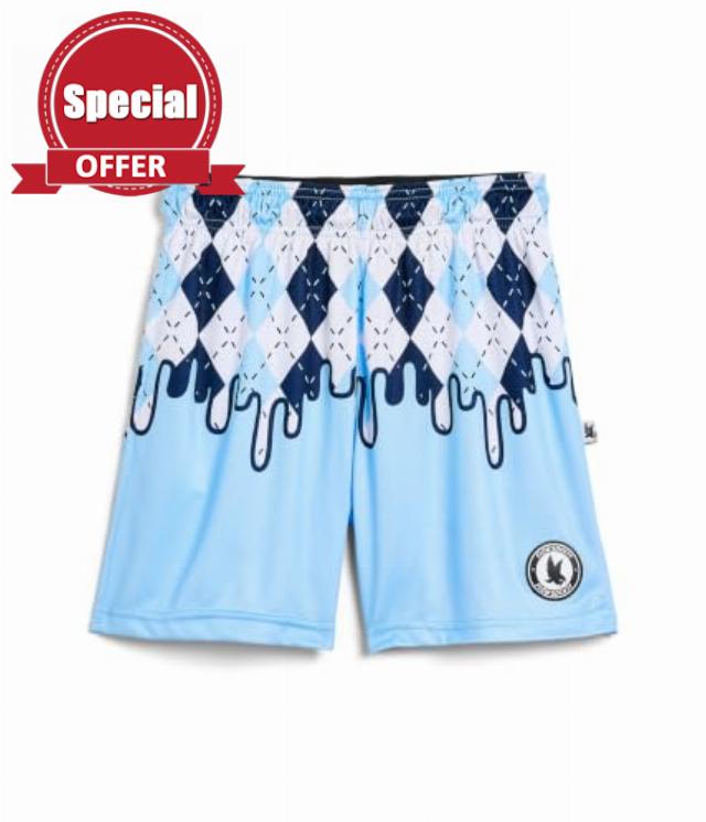 Flow Society Drip Blue Argyle 5 Inch Shorts (Little Kid/Big Kid)