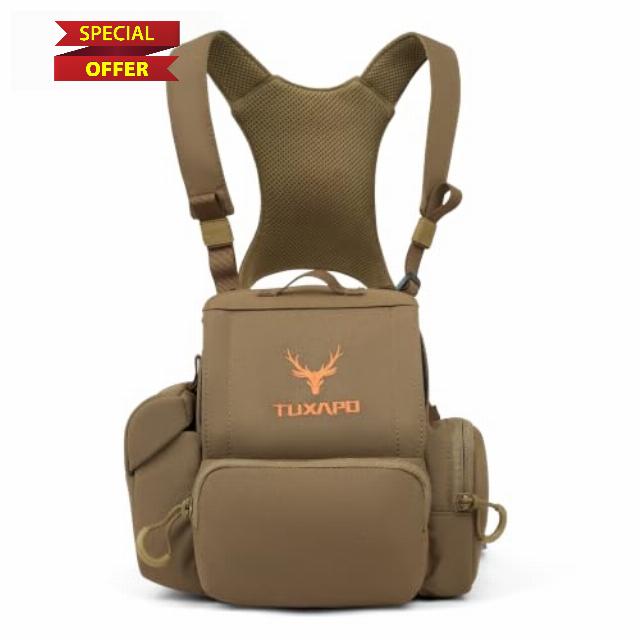 Magnetic Binocular Harness Chest Pack with Rangefinder Pouch and Rain Cover                                                          Magnetic Telescope Bag
