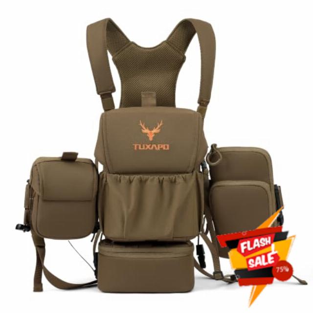 Silent Bino Chest Pack with Rangefinder Zipper Pockets Molle Storage Case                                                          Silent Telescope Bag