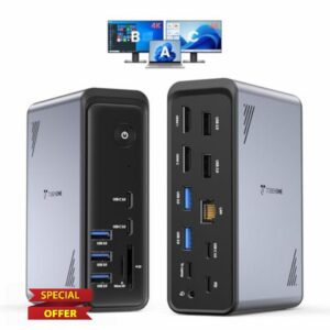 TobenONE 19-in-1 Laptop Docking Station Dual Monitor