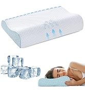 SUFOR Cooling Pillows Queen Size Set of 2, Memory Foam Bed Pillows for Sleeping, Ergonomic Cervic...