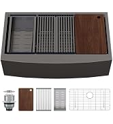 Jocisland 33" x 22" Undermount Kitchen Sink Workstation, 16-Gauge Stainless Steel Single Bowl Sin...