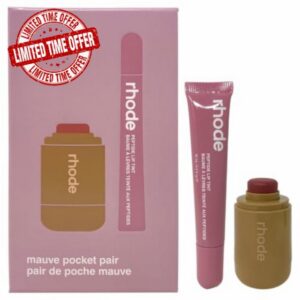 Rhode Mauve Pocket Pair Set - Pocket Blush & Peptide Lip Tint                                                          Sleepy Girl & Pretzel
