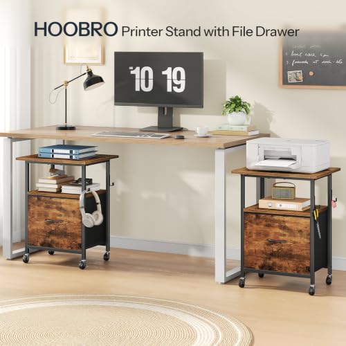 2 Tier Under Desk Printer Table Mobile Printer Cart for Home Office