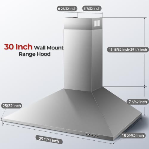 Ducted/Ductless Kitchen Hood 450 CFM 5-layer Aluminum Mesh Filters