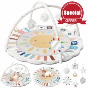 Baby Play Gym: Soft Cotton Tummy Time Activity Mat