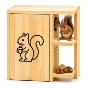 Dual-Entry Feeder & Nesting Platforms                                                          Weatherproof wood