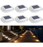 Alinana Solar Deck Lights Outdoor, Waterproof Solar Driveway Lights | 6 Pack 2 Colors in 1 Solar ...