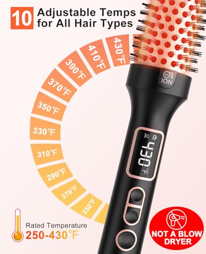 1.5" Heated Round for Blowout Look Curling Iron with 10 Temperature Control