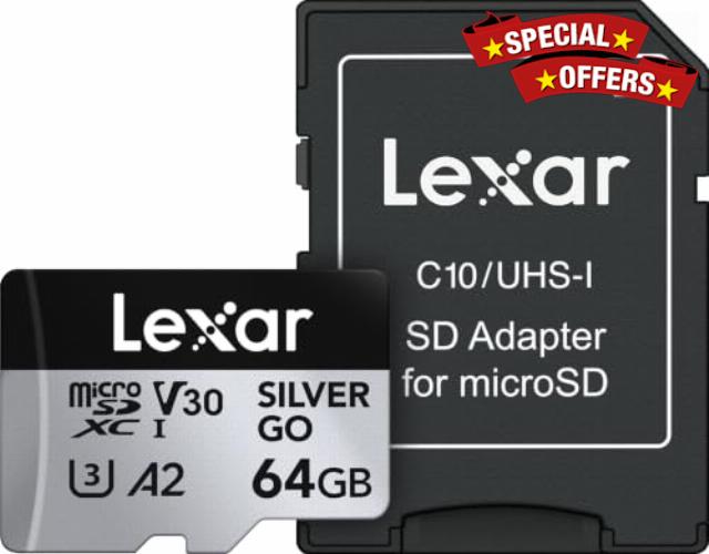 Lexar 64GB Silver GO Micro SD Card