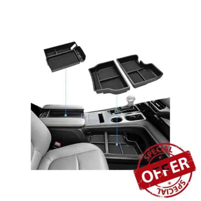 GZSH 3 PCS Organizer for 2021-2026 Toyota Sienna Accessories                                                          Center Console Tray + 2PCS Center Console Organizer Lower Tray for Sienna XSE XLE LE Woodland Edition Limited Platinum