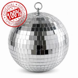 12in Large Mirror Disco Ball with Hanging Ring                                                          Silver Mirror Reflective