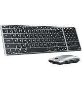 seenda Bluetooth Keyboard and Mouse Combo for Mac, SKM64-2 Rechargeable Slim Wireless Keyboard Mo...