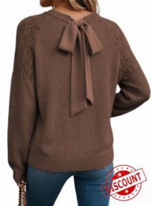 Dokotoo Sweaters for Women Hollow Out Crochet Knit Tops Fall Outfits 2026                                                          Crewneck