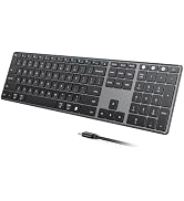seenda SK64-2 3-Device Bluetooth Keyboard for Mac iPad, White Silver | Ultra-slim metallic-look d...