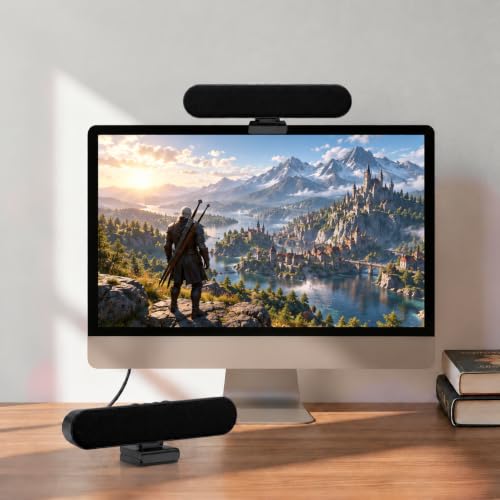 Dual 5W Stereo Monitor Soundbar No Screen Obstruction