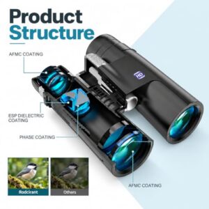 Black                                                          BAK4 Prism Waterproof Binoculars with Phone Adapter
