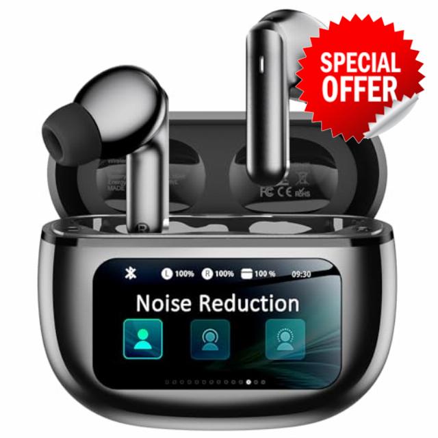 Wireless Earbuds with Smart Touchscreen Case