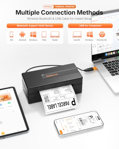 Black Wireless Thermal Label Printer