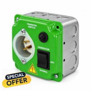 20 Amp 120V Generator Transfer Switch compatible with EZ Manual Switch                                                          Pre-Wired Essential Circuit Backup Power Switch for Home
