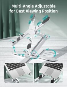 360° Rotating Adjustable Laptop Stand                                                          Model-X 4.0 Dual Retaining Baffles