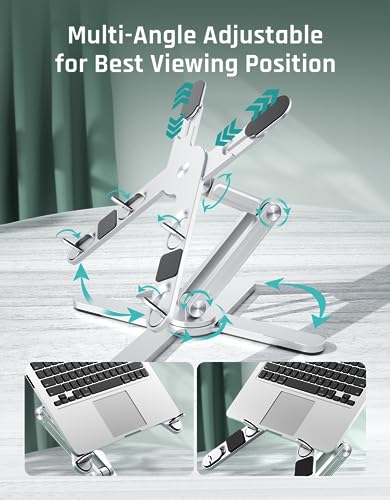 360° Rotating Adjustable Laptop Stand                                                          Model-X 4.0 Dual Retaining Baffles