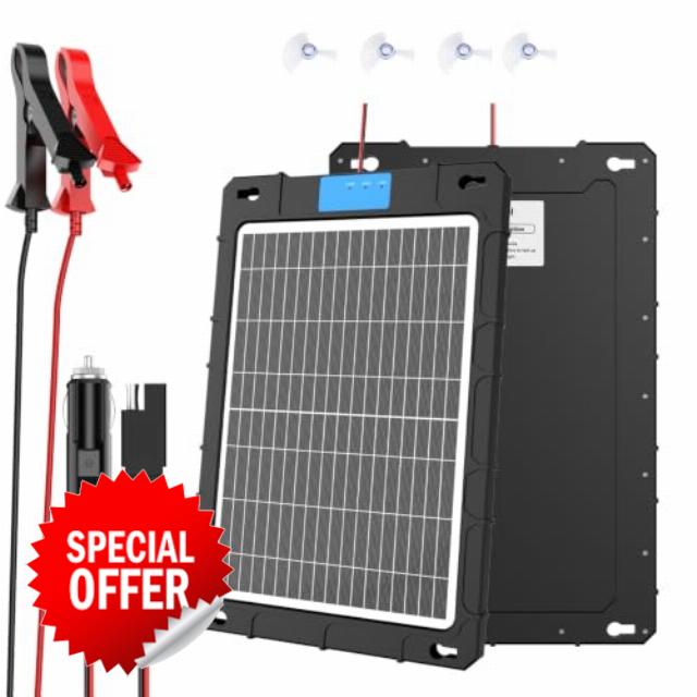 12W Solar Battery Charger Maintainer Trickle
