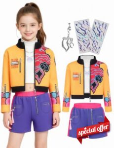 Pop Star Costume Kids Girls Stage Outfit Halloween Costumes with Accessory                                                          Hunters Costume