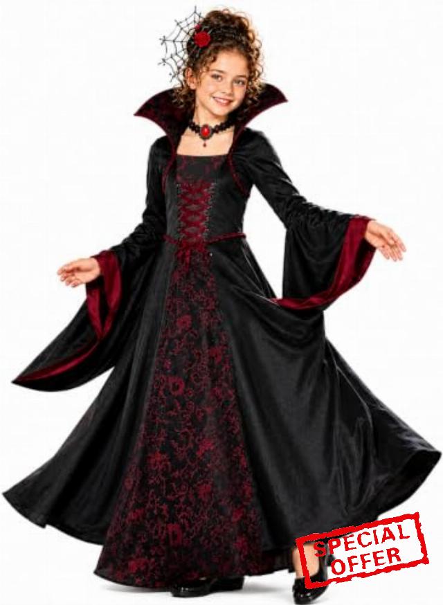 Girls Vampire Costume for 3-6 6-9 9-12 Scary Draculaura Halloween Costumes                                                          Vampire Costume for Girls with Headband