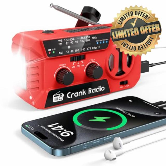 Hand Crank Radio with 3 LED Flashlight