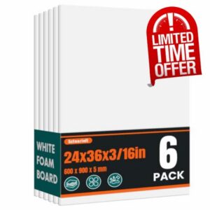 6 Pack White Foam Board for Art Craft