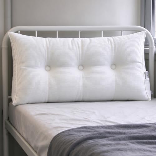 Wedge Backrest bed reading Pillow (White) Bed Backrest Reading Cushion