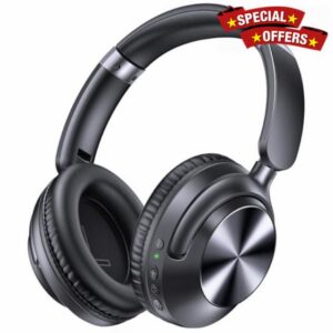 TAGRY Hybrid Active Noise Cancelling Headphones 100H Playtime Wireless Over Ear Bluetooth Headphone with Fast Charging Hi-Res Audio Comfort Earcups Headsets for Travel Home Office Phone PC Black
