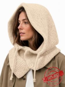 Saodimallsu Womens Balaclava Scarf Button Winter Warm Hats with Strings