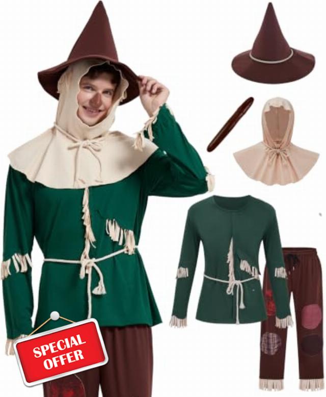 Halloween Scarecrow Costume Men 2026