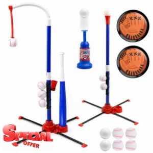 TOY Life 4-in-1 TBall Set for Kids Toddlers 3-5 with Sticky Catchers                                                          Tee Ball Set Fits Ages 1-3