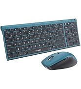 seenda COE401 Bluetooth Keyboard Mouse Combo, Rechargeable, White Silver | Silent rechargeable ke...