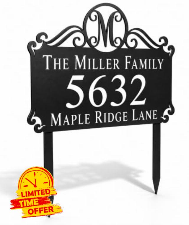 Personalized Metal Address Sign for Yard