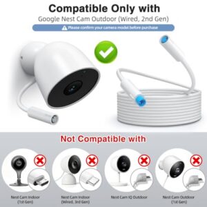 2nd Gen)                                                          50ft/15m Extension Charge Cable with 5ft/1.5m 12V Power Cord Adapter Weatherproof Outdoor Power Cord Continuous Power Supply