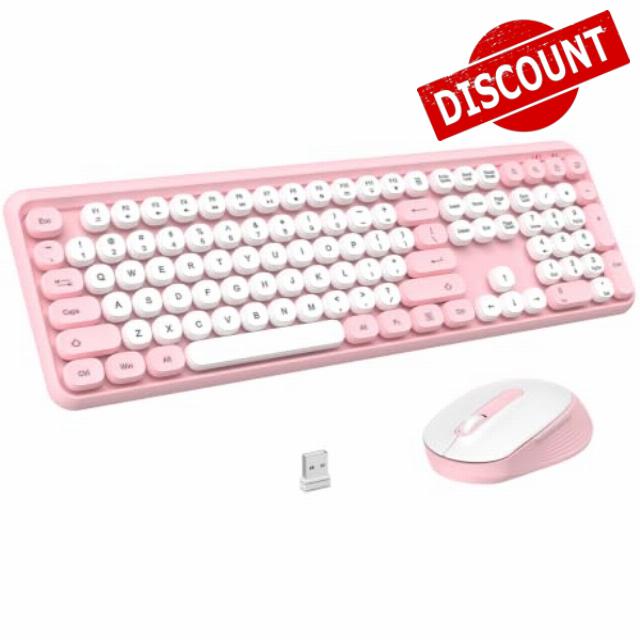 Retro Typewriter Wireless Keyboard and Mouse Combo