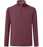 MICHEL ROUEN Quarter Zip Pullover Mens Golf Shirts Long Sleeve Sweatshirt | Striped Mock Neck Per...
