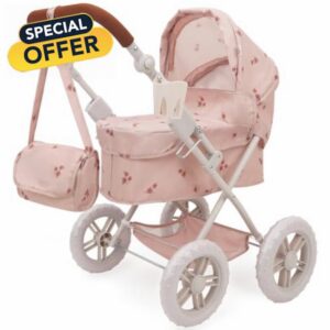 509 Crew: Ballet Flora - Deluxe Amanda Doll Pram - Soft Pink & Flowers