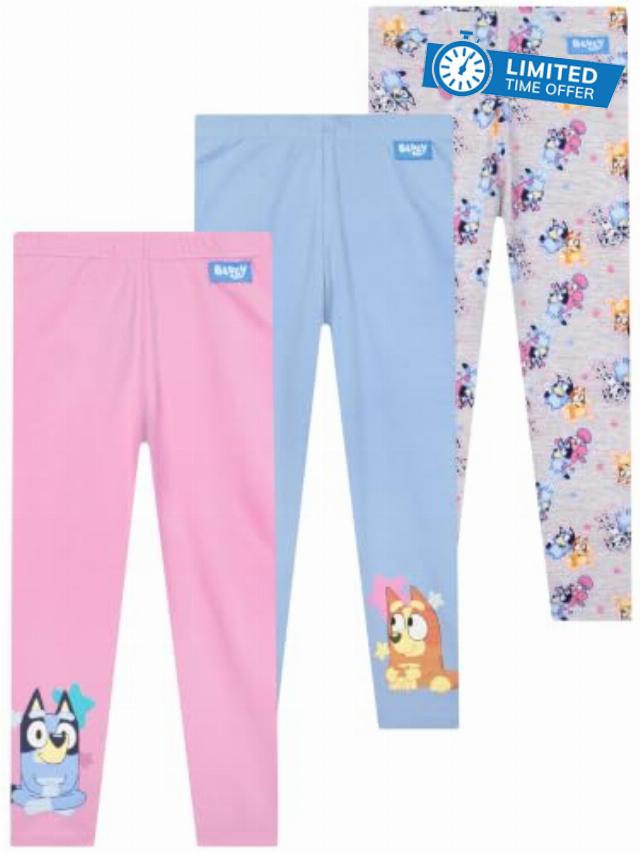 Bluey and Bingo 3 Pack Girls Leggings