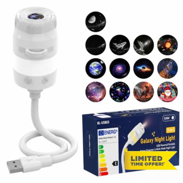2 in 1 Galaxy Projector Night Light