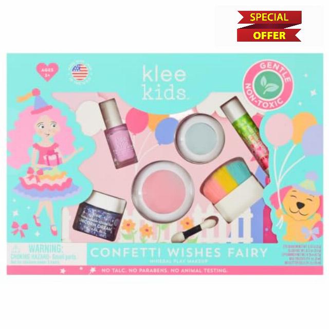 Klee Naturals Deluxe Mineral Play Makeup Kit. Kid-Friendly and Non-Toxic. Made in USA. (Confetti Wishes Fairy)
