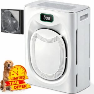 Pet Hair Air Purifier for Large Room Up to 2100 Ft²                                                          H13 HEPA Double-Sided Pet Hair Filter