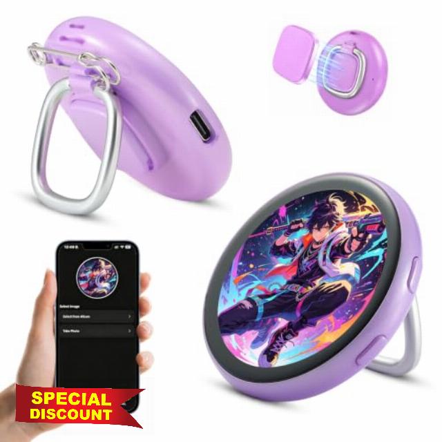 WSTER WS-510 Bluetooth Digital Display Badge with App Control (Purple) HD Color Screen
