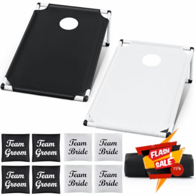 Lunmon Wedding Portable Cornhole Games Set                                                          2 Cornhole Board